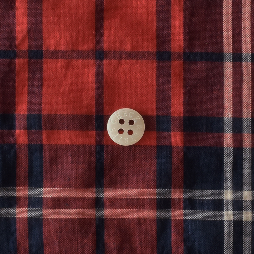 薄手のコットンシャーリング チェック　レッド系