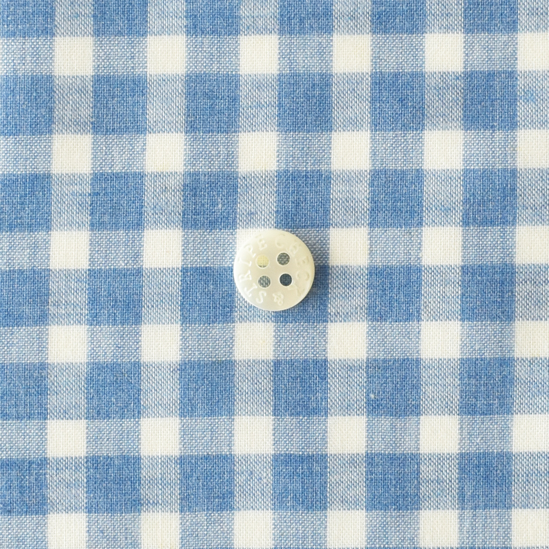 幅広コットンブロードギンガムチェック　ホワイト×ブルー
