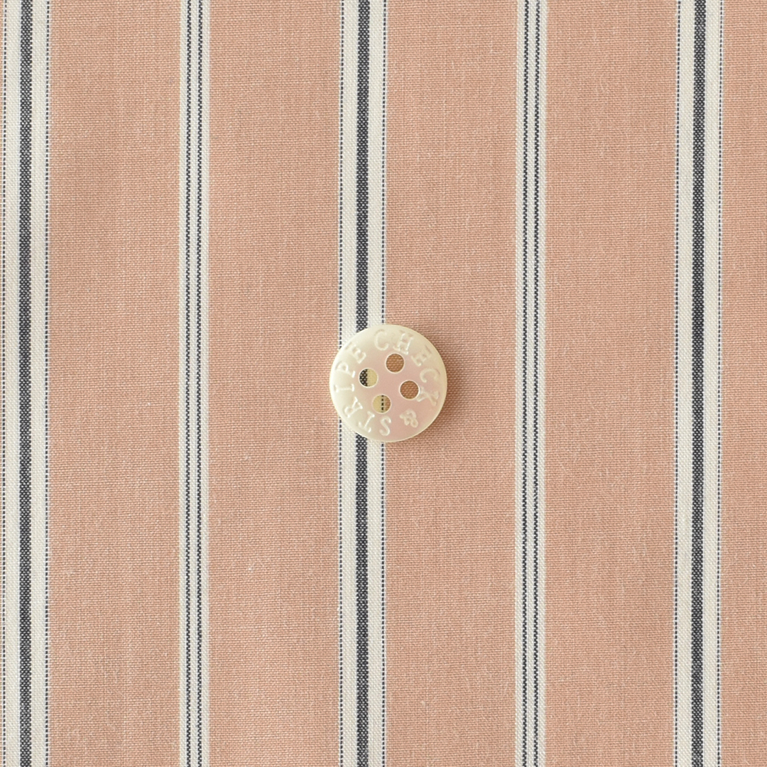 幅広コットンタイプライター先染めストライプ　ベージュ系