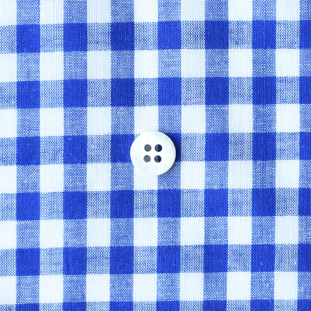 (特価)やわらかい肌触りの綿麻コットンギンガム　ブルー