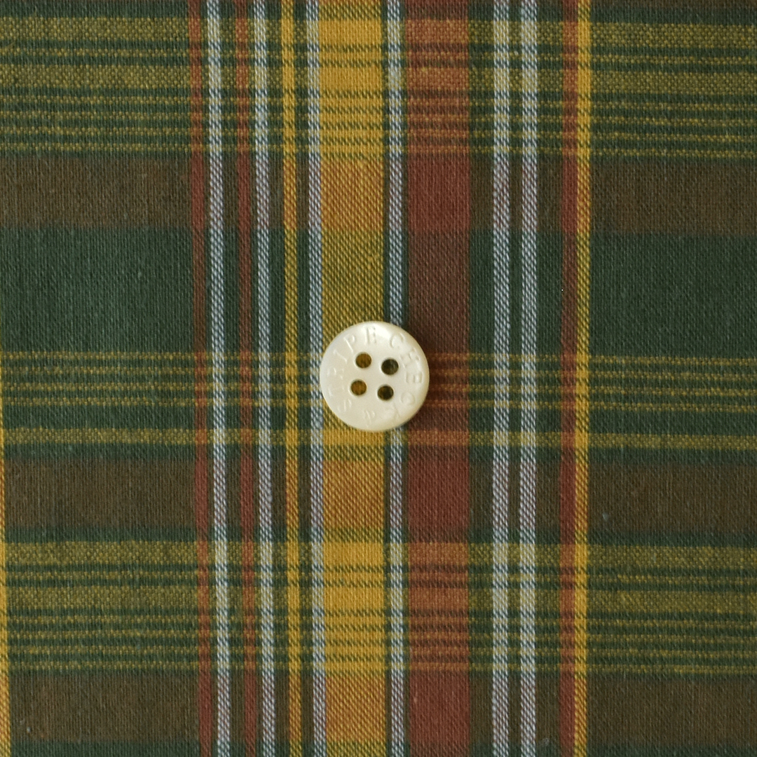 (特価)薄手のコットンリネンマドラスチェック　ダークグリーン×イエロー×ブラウン系