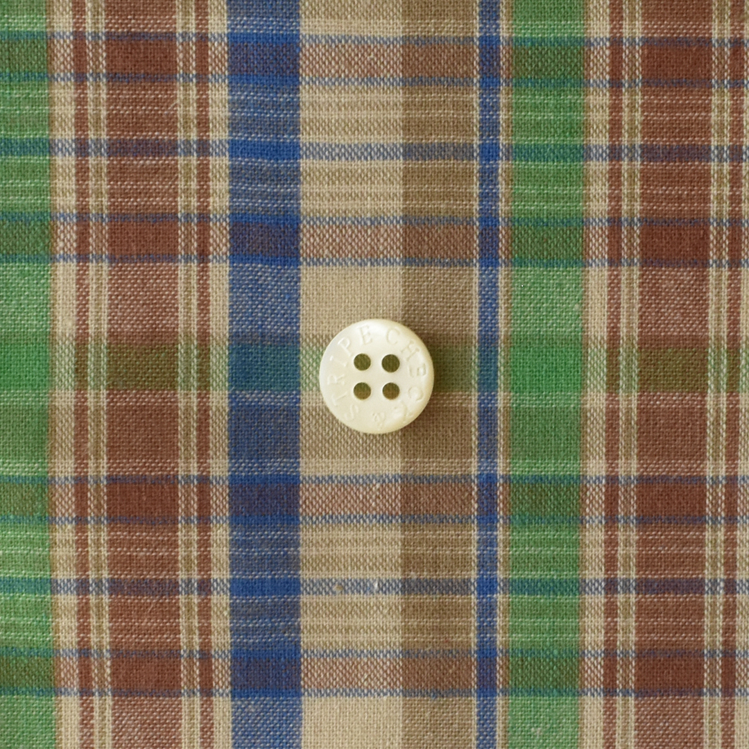 (特価)薄手のコットンリネンマドラスチェック　ブラウン×グリーン×ブルー系