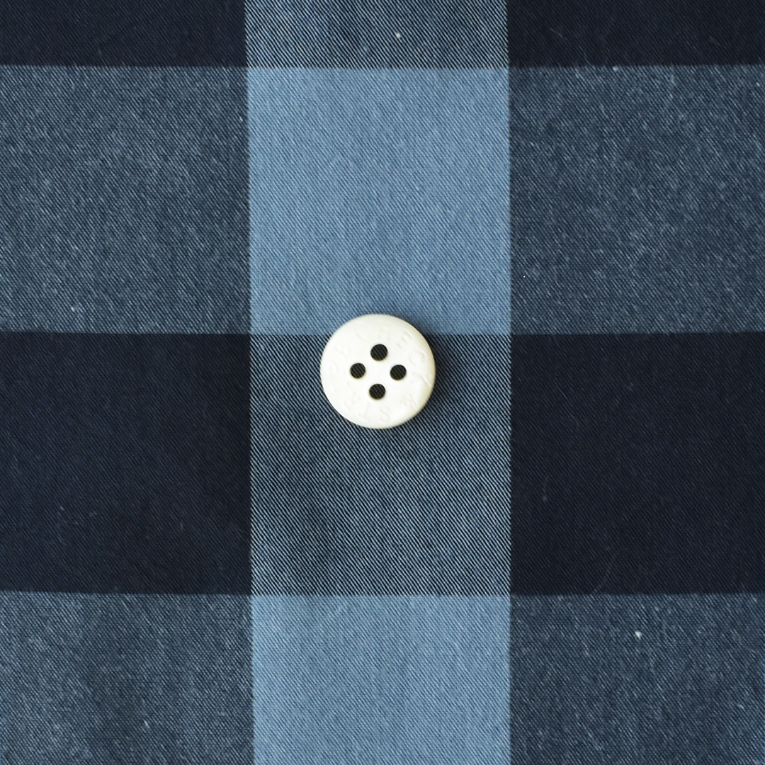 コットンタイプライター チェック　スモークブルー×ブラック