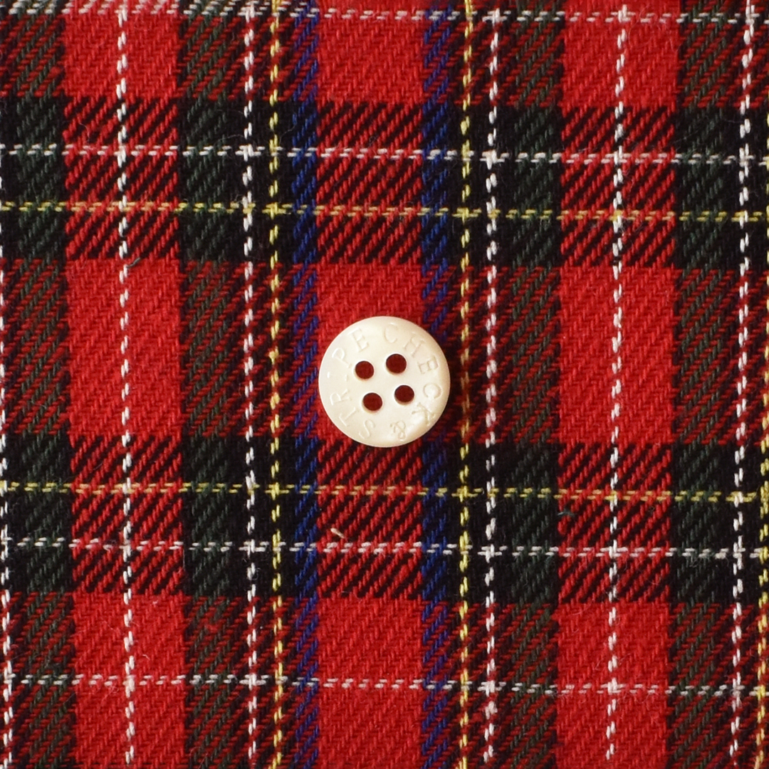 ほどよい厚みのコットンタータンチェック　レッド系
