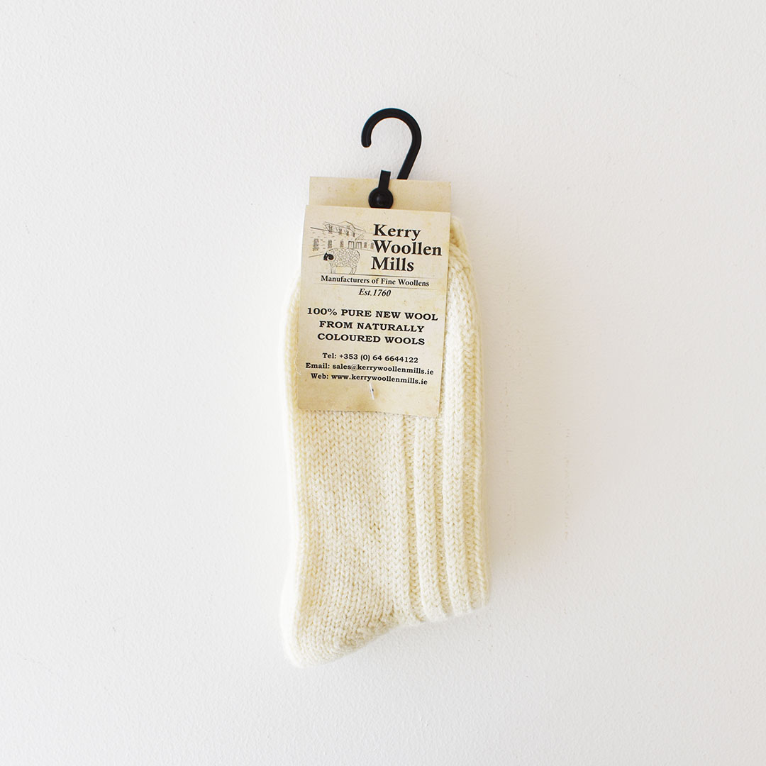 CINQ KerryWoollenMills ウールソックス　アイボリー