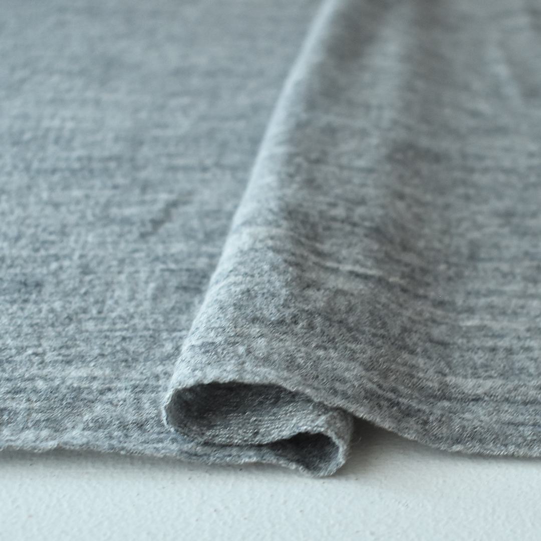 (大特価20％OFF)ちょっと幅広やわらかメランジウールニット　グレー