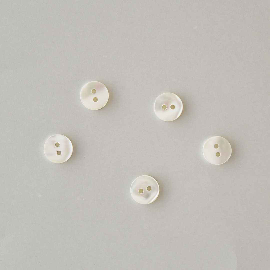 シェルボタン(11.5mm)　ホワイト　5個セット