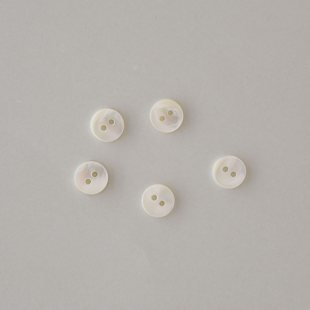 シェルボタン(10mm)　ホワイト　5個セット