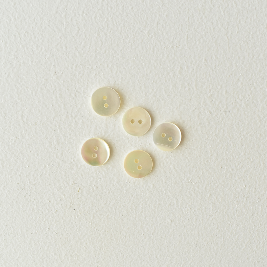 シェルボタン(15mm)　ホワイト　5個セット