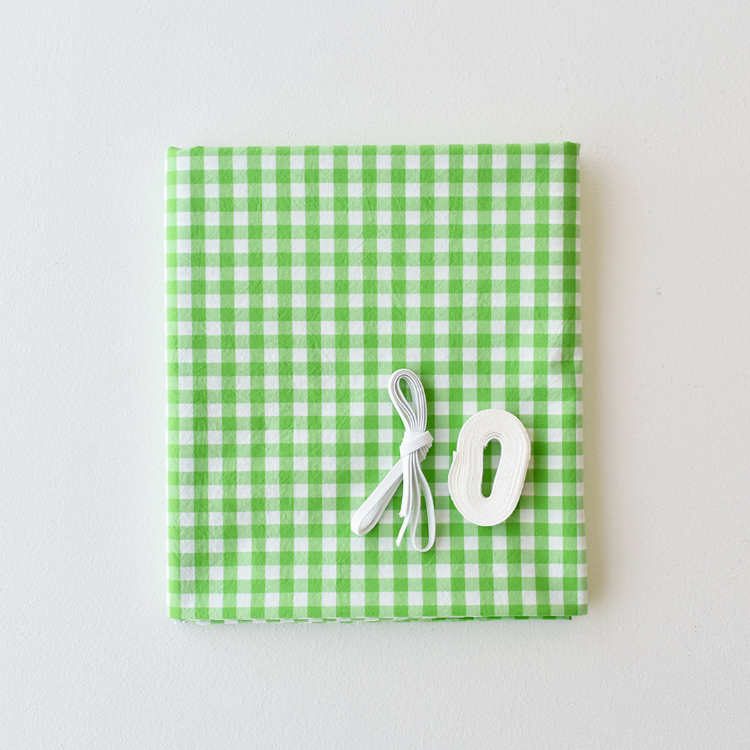 ギャザーエプロンのセット　グリーンアップル