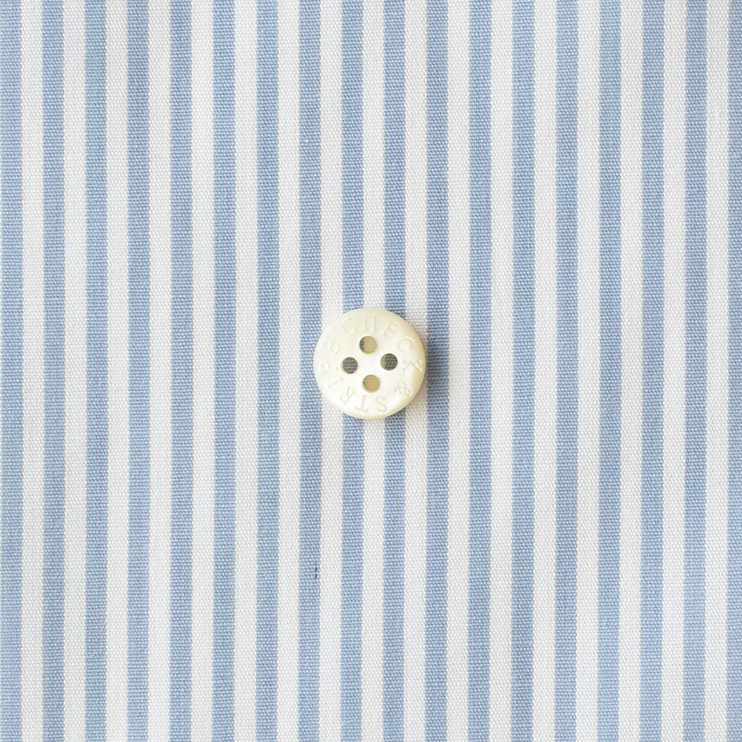 さらっとしたコットンローンストライプ　サックス×ホワイト