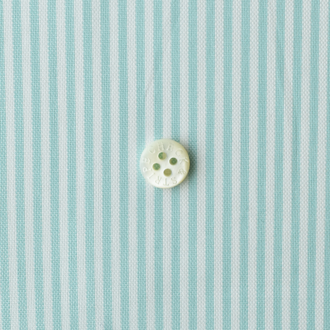 オックスフォード先染めコットン　ストライプ ミントグリーン