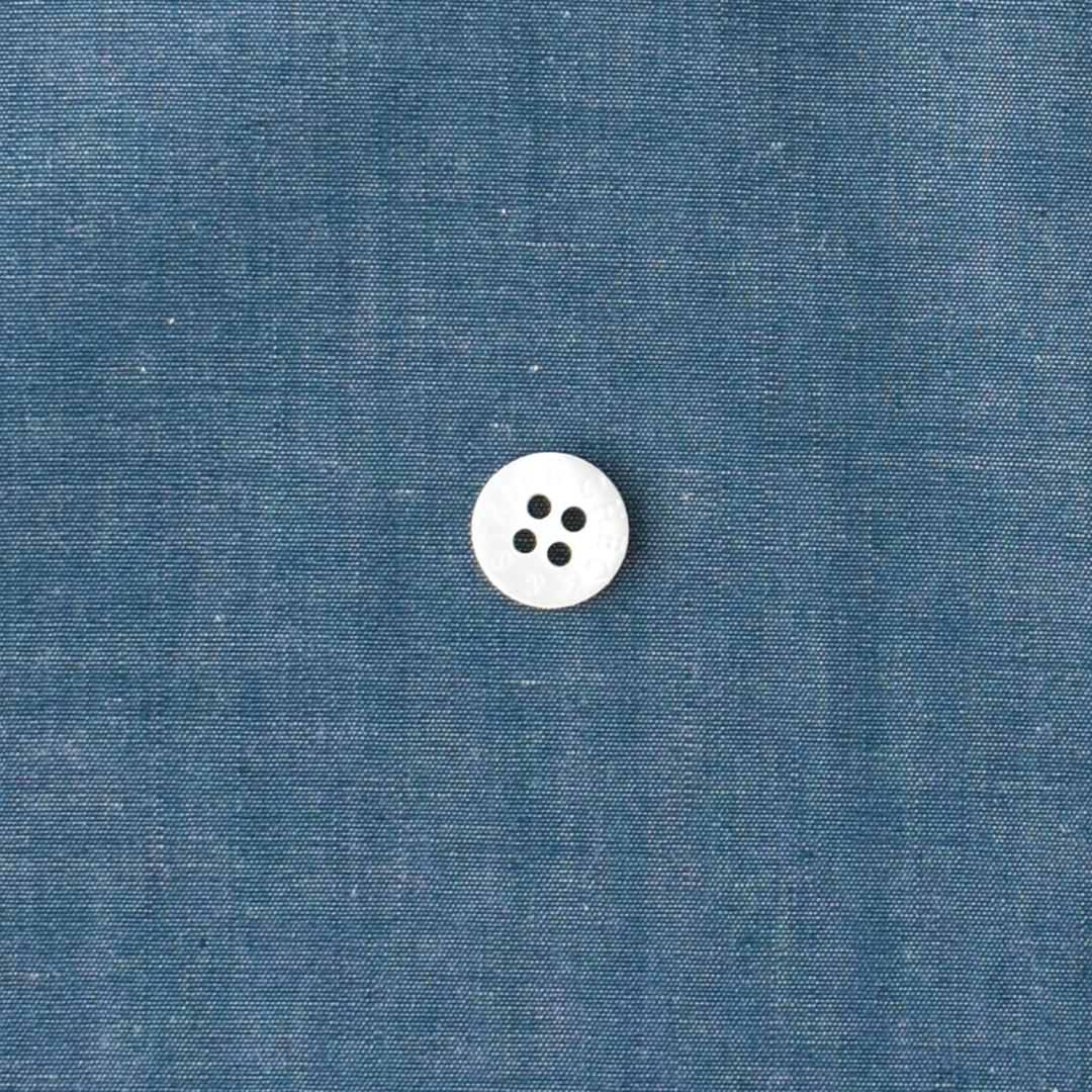 (特価)少しハリ感のあるしっとりシャンブレーコットン　ブルーグリーン