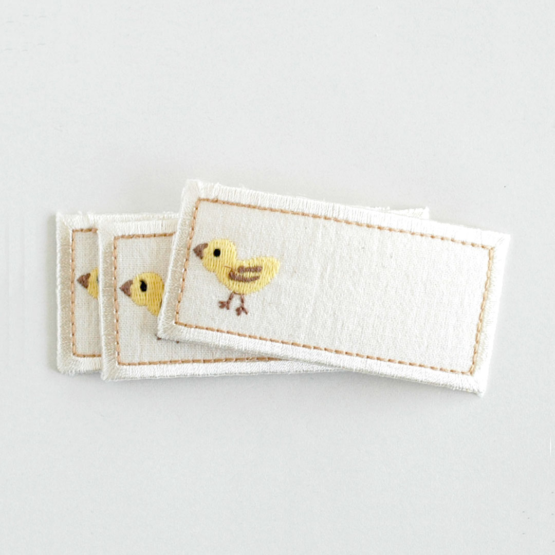 CHECK&STRIPEオリジナルネームタグセット　ひよこ
