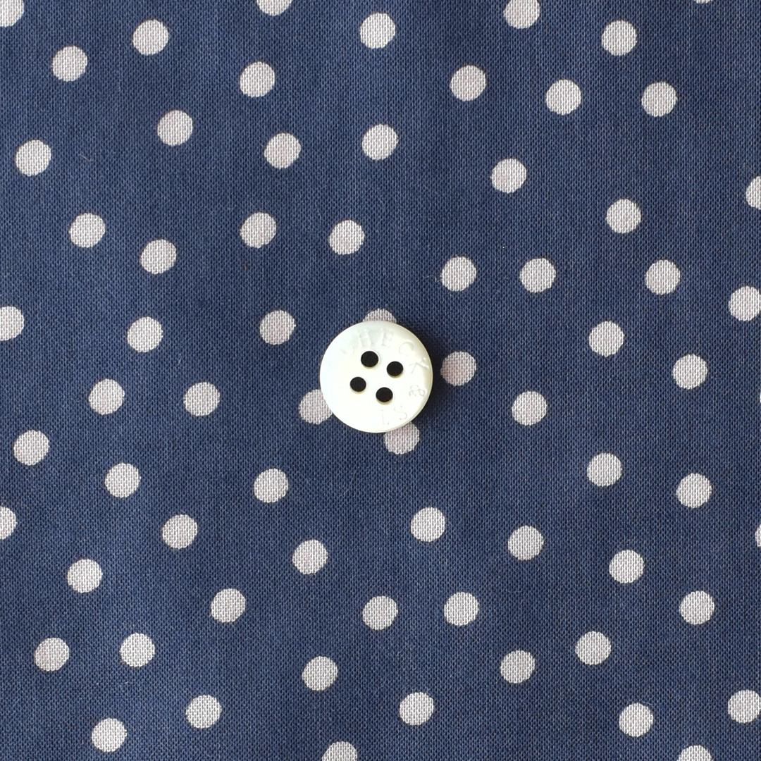コットンローンタンブラープリント ドット　ネイビー×ピンク