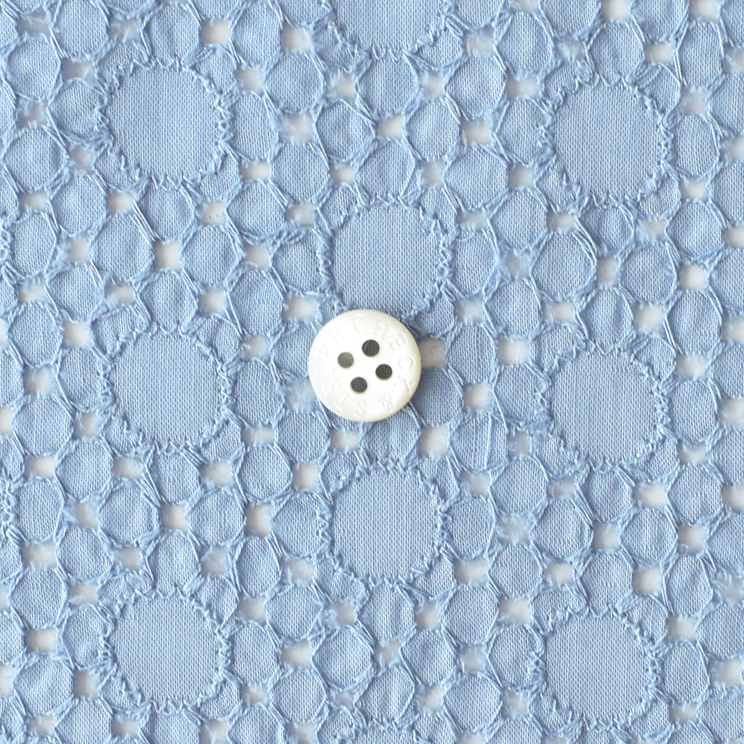 コットンローンレース フラワー　ブルー