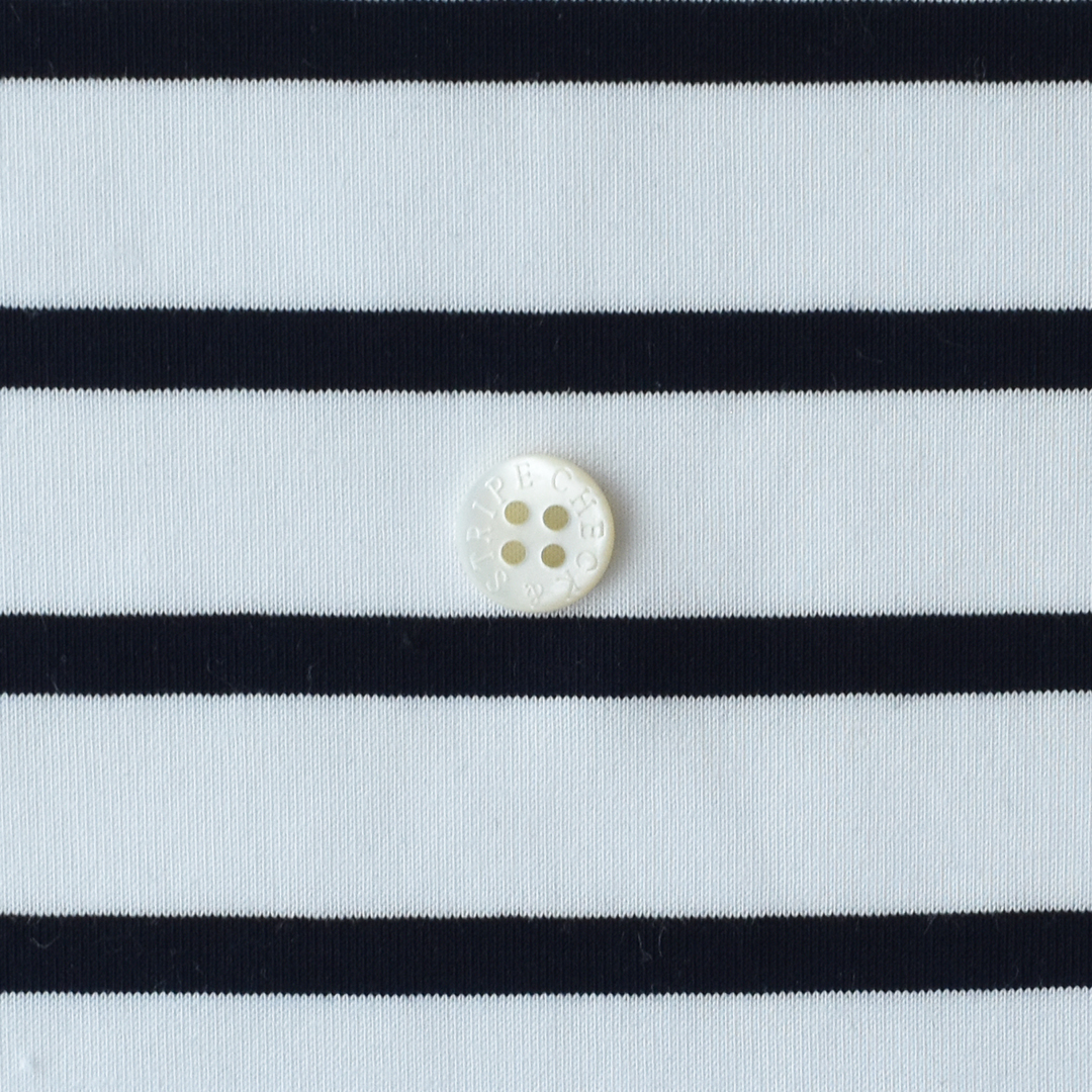 さらっとした天竺コットンボーダーニット　ホワイト×ブラック