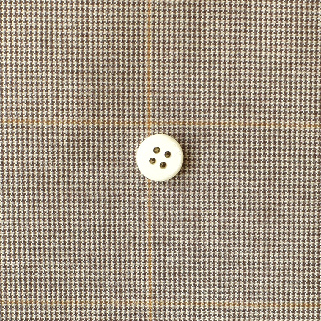 ハリのあるコットンタイプライターグレンチェック　ブラウン系