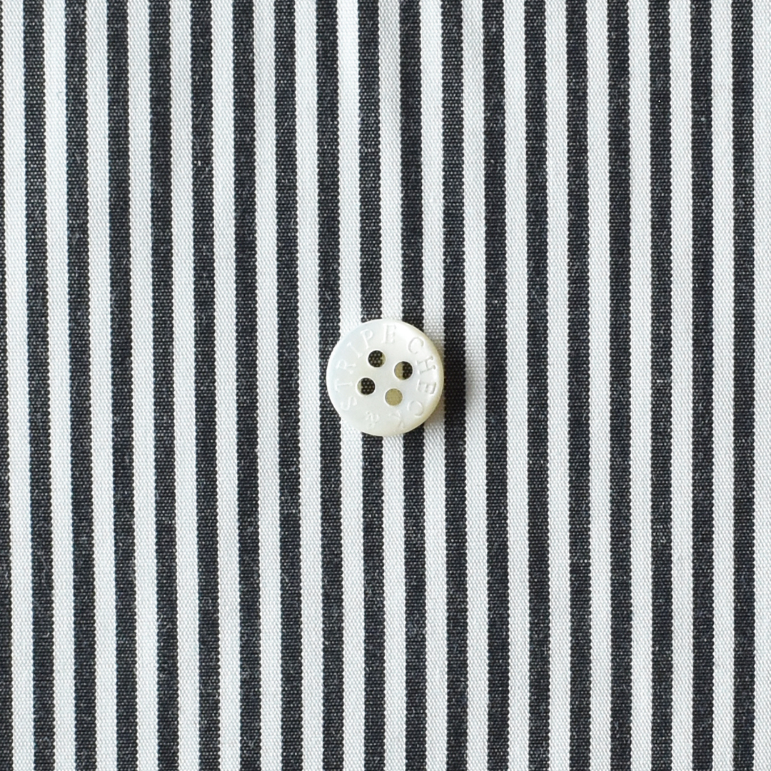 (特価)さらりとしたコットンポプリンストライプ 細　ネイビー×ホワイト