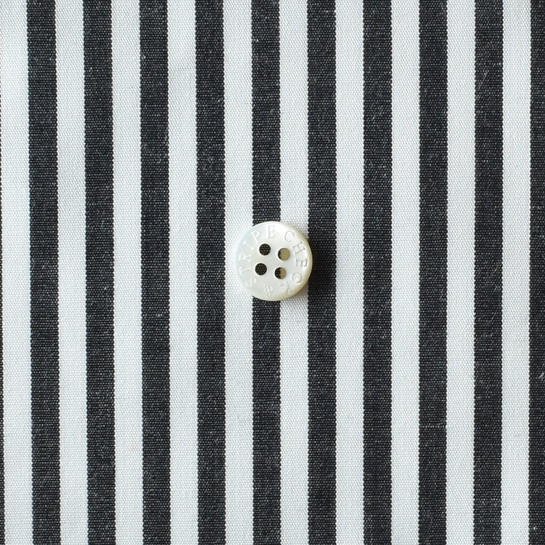 (特価)さらりとしたコットンポプリンストライプ 太　ネイビー×ホワイト