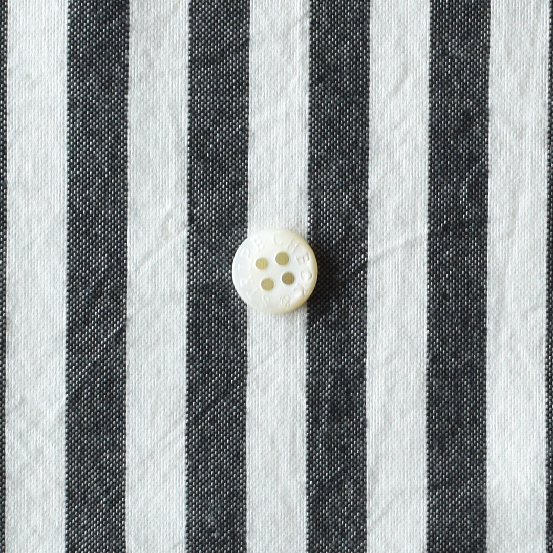 (特価)やわらかなコットンテンセルのオックスワッシャー ストライプ　ブラック×ホワイト