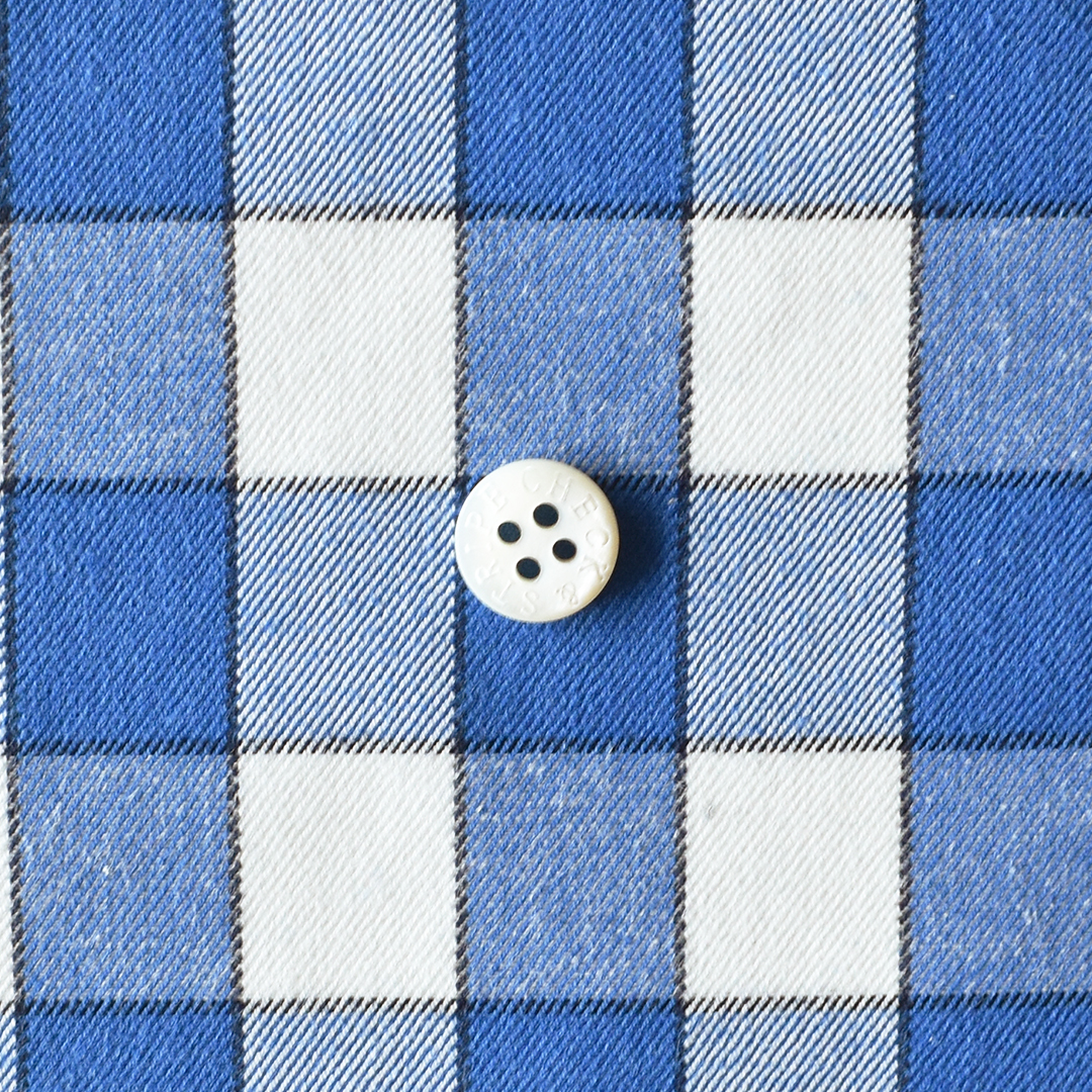 (特価)先染めハイカウントツイルチェック　ブルー×ホワイト