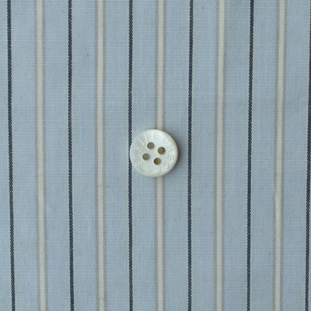 (特価)さらりとしたコットンリネンのスラブストライプ　サックス×ネイビー系