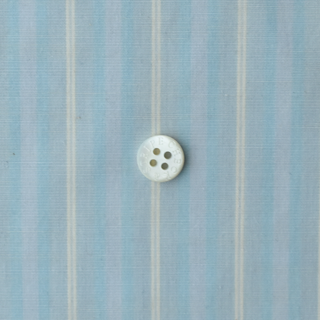 (特価)さらりとしたコットンリネンのスラブストライプ　サックス×アイボリー系