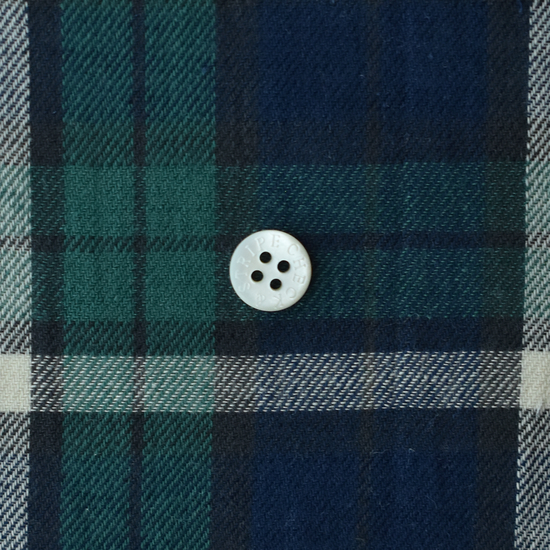 (特価)やわらかコットンリネンのツイルチェック　グリーン×ネイビー系