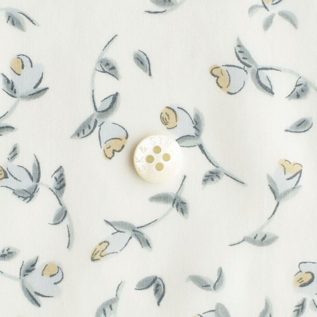 リバティプリントラミネート Floating Flora　◎J25A(ペールグレー系)