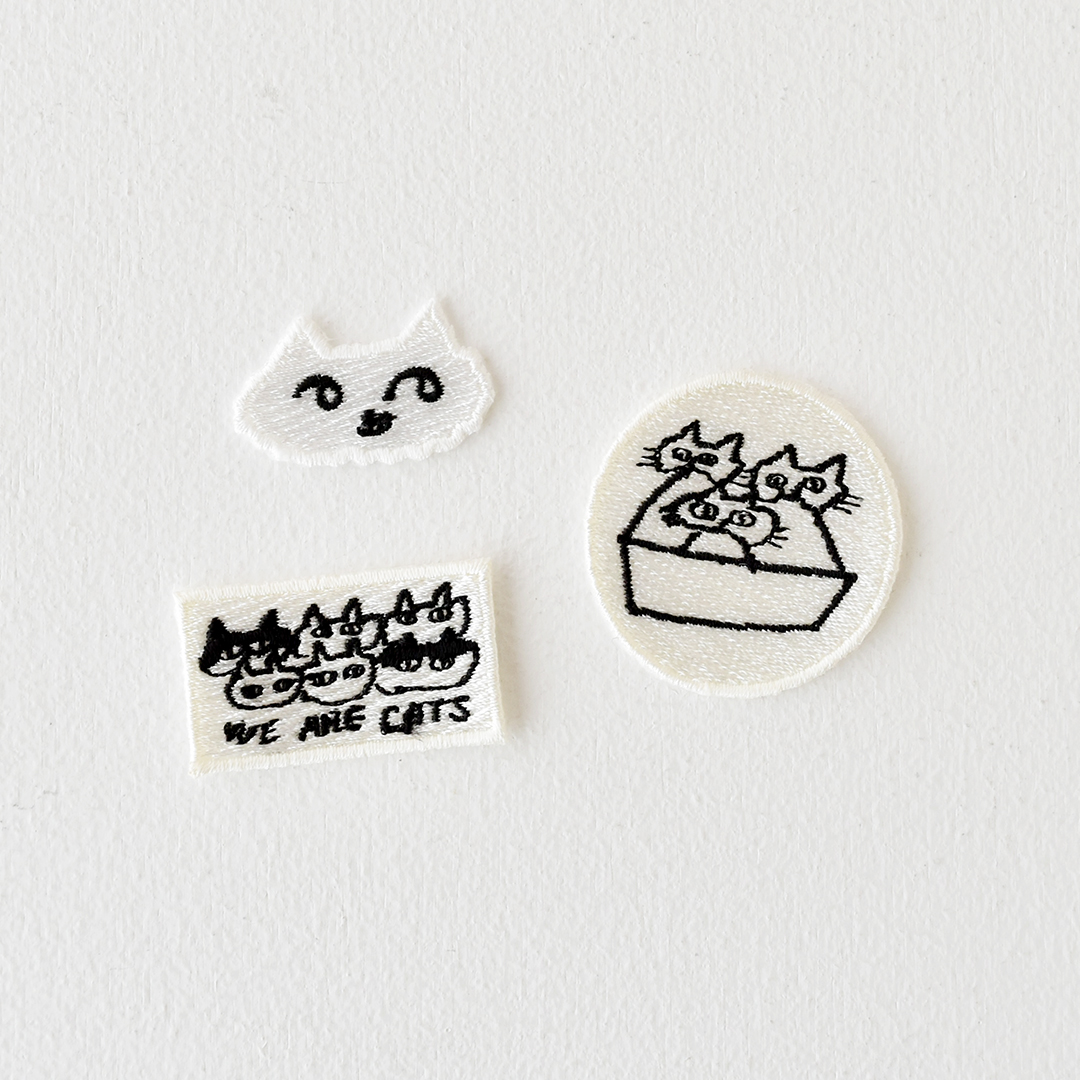 トラネコ手芸店 アップリケ　「CATS IN BOX」と「WE ARE CATS」と「WHITE CATS」のセット