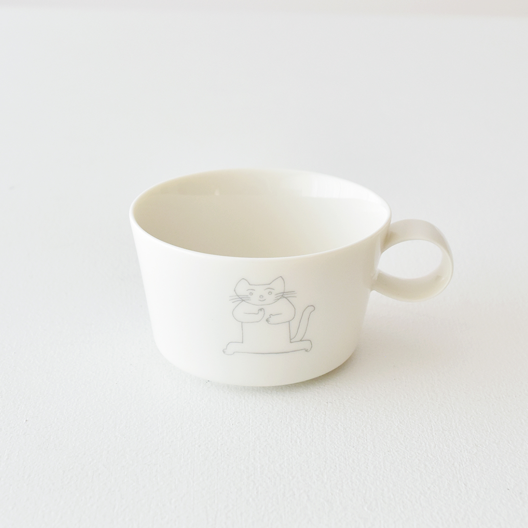 yumiko iihoshi porcelain × トラネコボンボン × CHECK&STRIPE  unjour  après midi cup (cup M)　「太極拳猫」