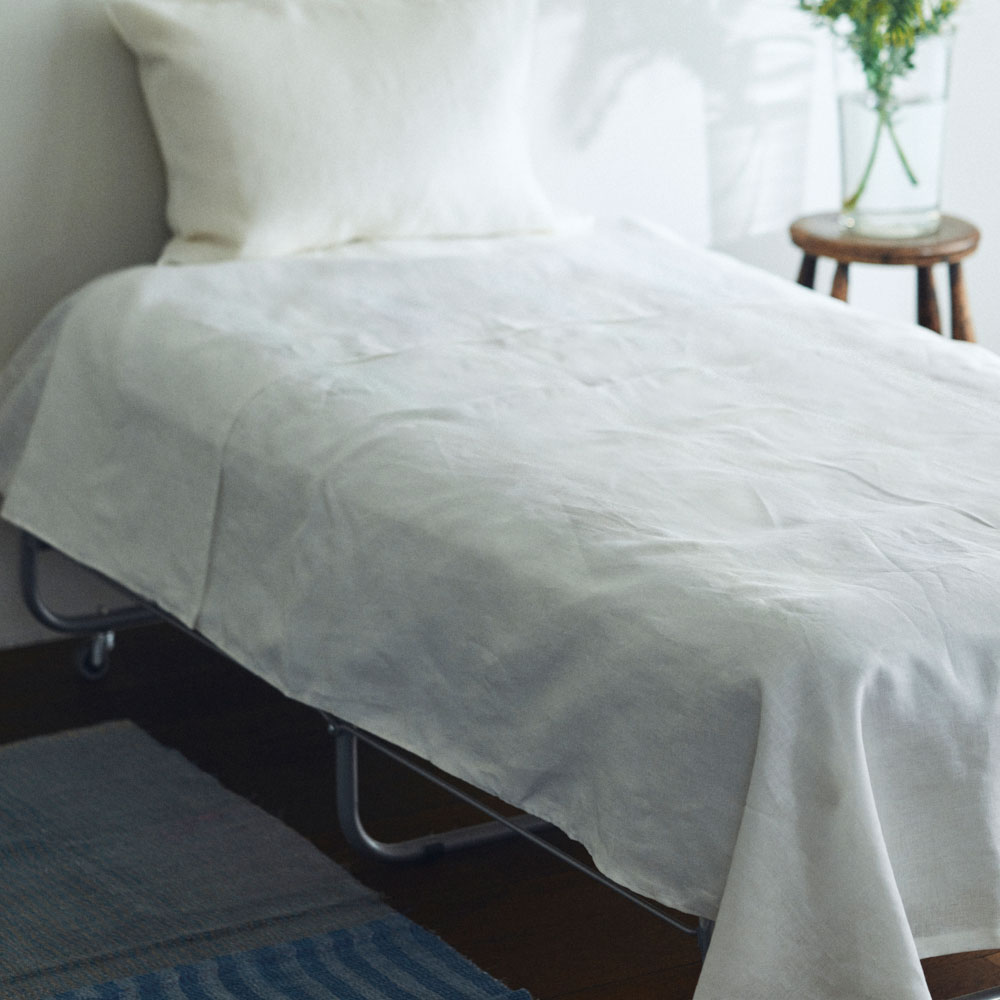 fog linen work リネンフラットシーツ シングル　ホワイト