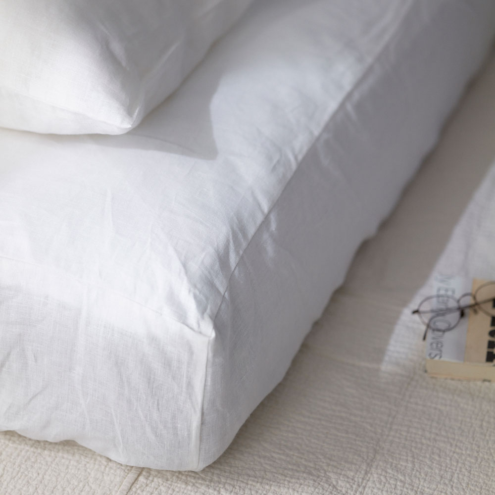 fog linen work リネンボックスシーツ シングル　ホワイト