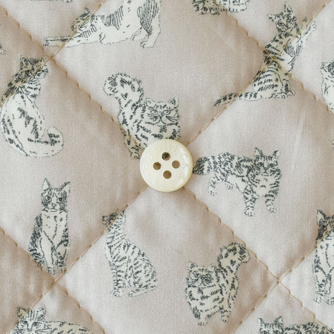 リバティプリントキルティング(レシピ付き)　Meow-petit  ◎J24F(マッシュルーム)