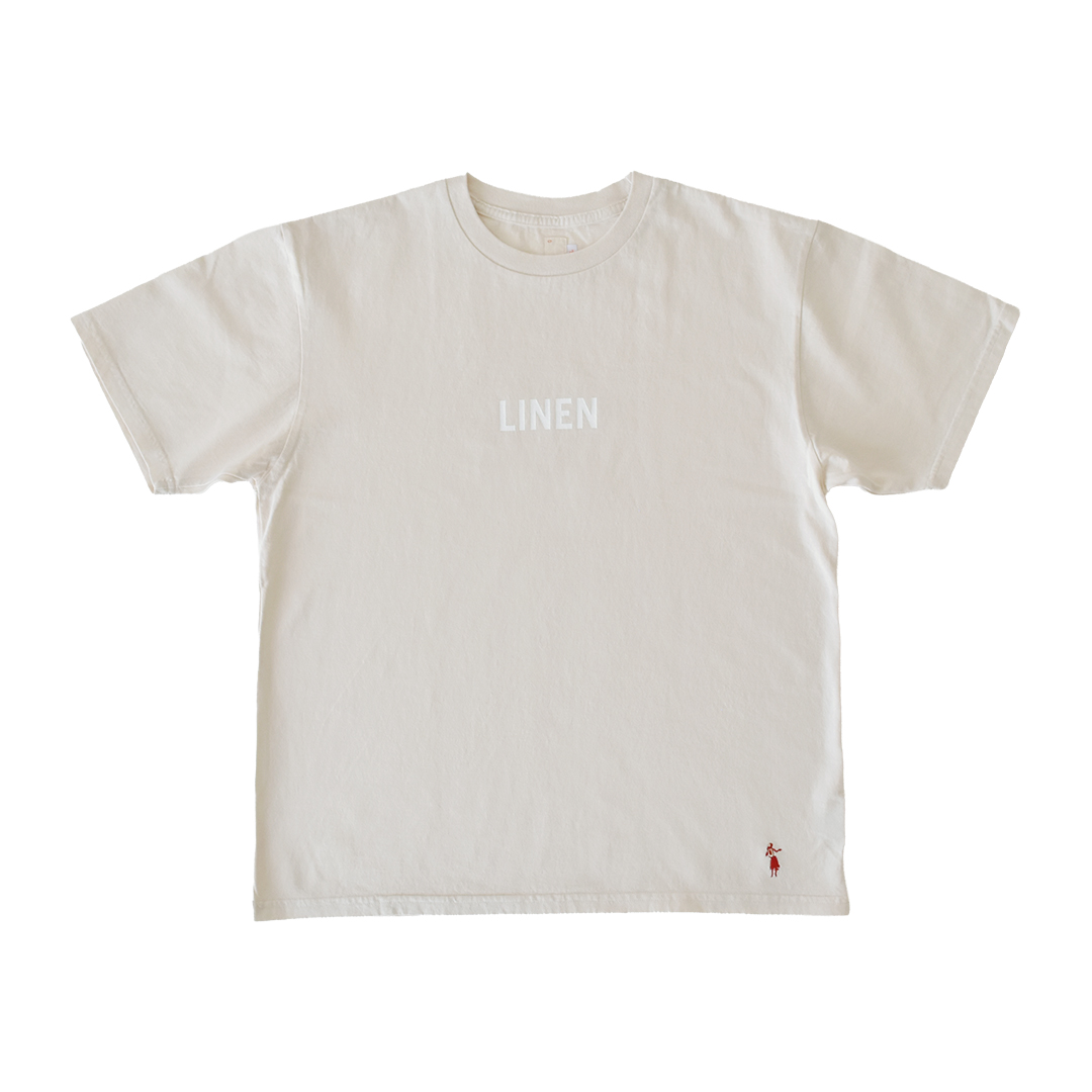 Tシャツ LINEN FLOWER オフホワイト　P