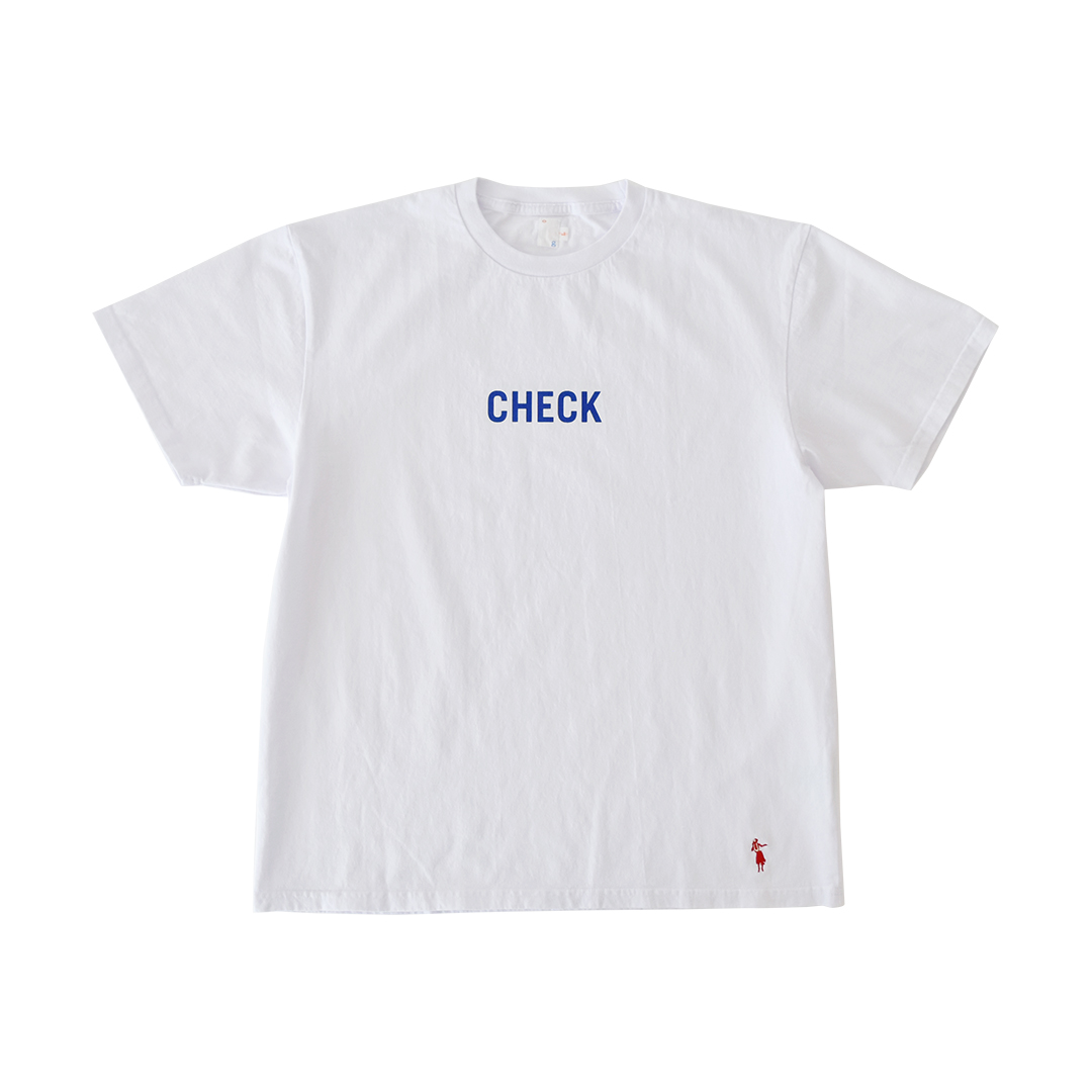 Tシャツ CHECK STRIPE ホワイト　S