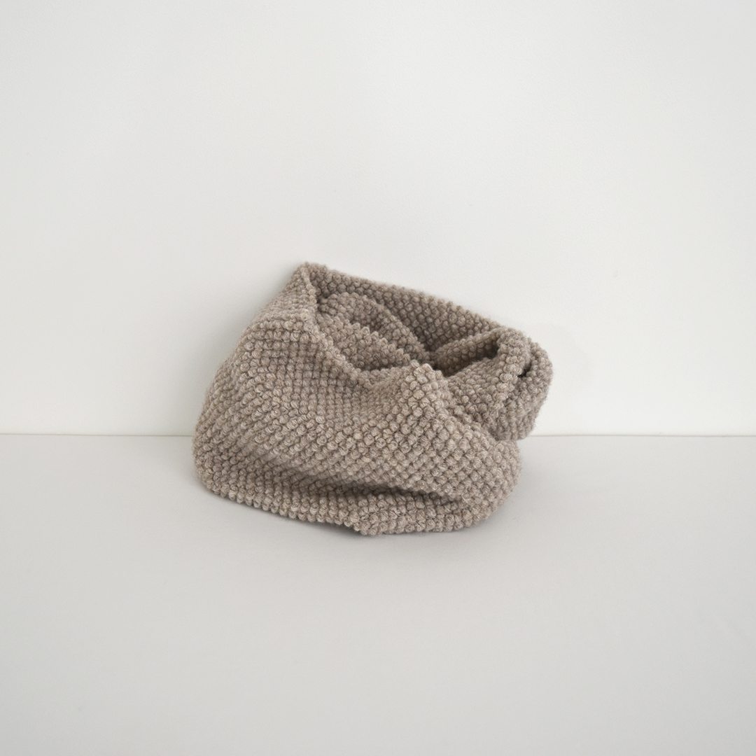 C&Sオリジナルぽこぽこウールニット スヌードカット 40cm(レシピ付き)　クルミ