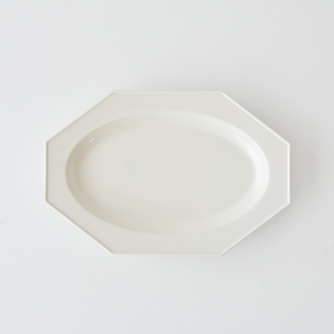 石川隆児 Oval Octogonal Plate(お一人様合計8点まで)　White