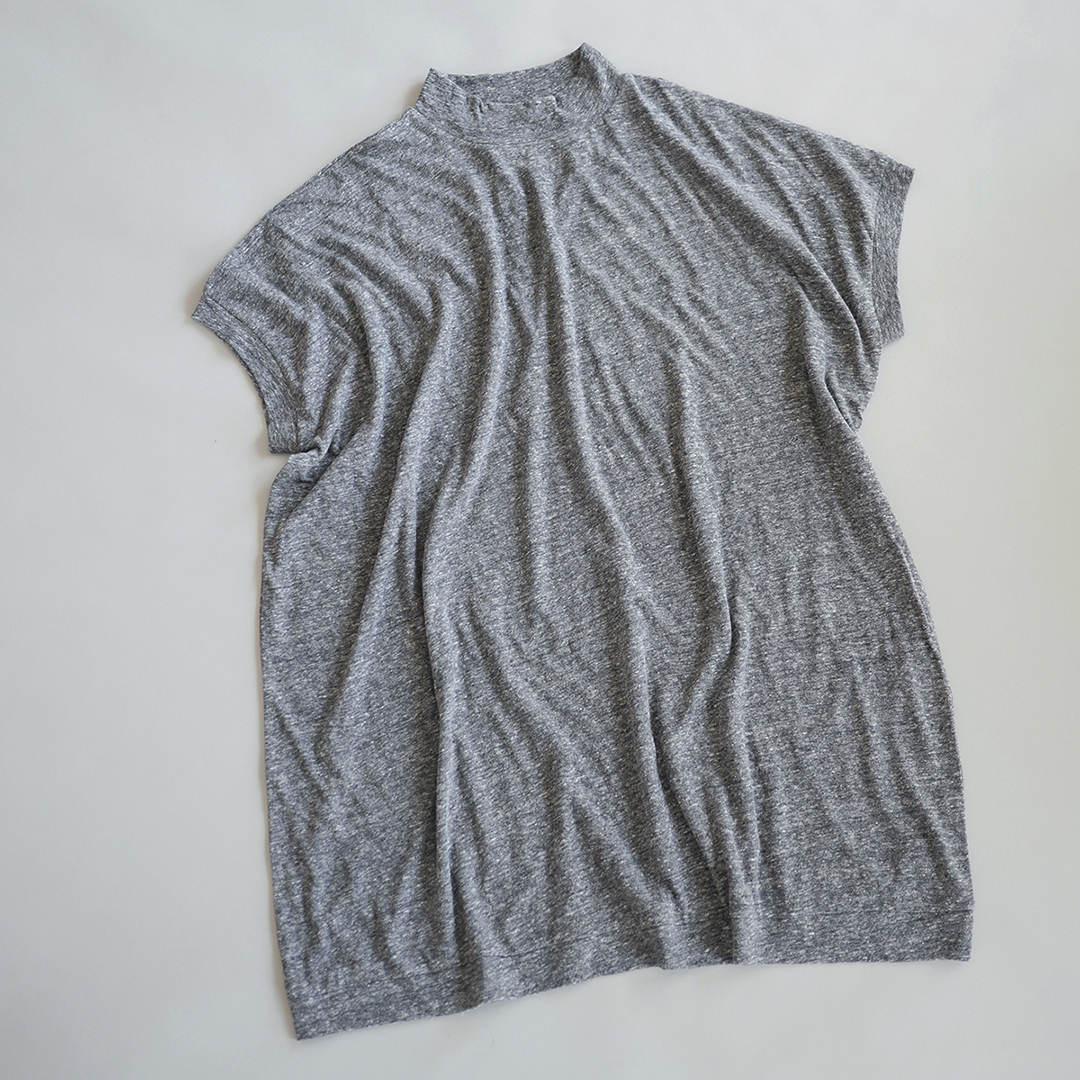 SARAXJIJI ラフィーガーゼルースハイネックTEE　CHARCOAL M