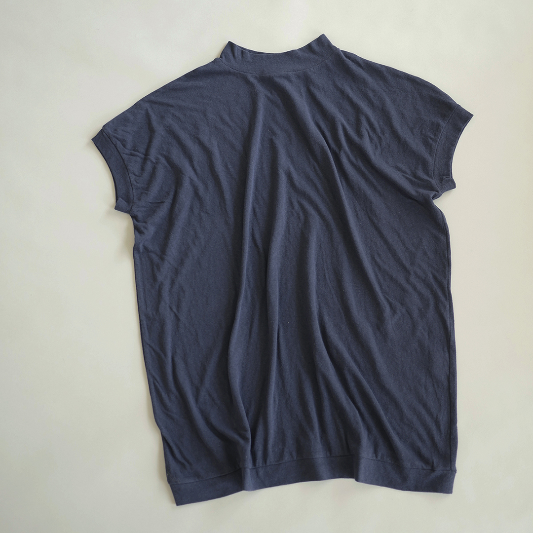 SARAXJIJI ラフィーガーゼルースハイネックTEE　NAVY M