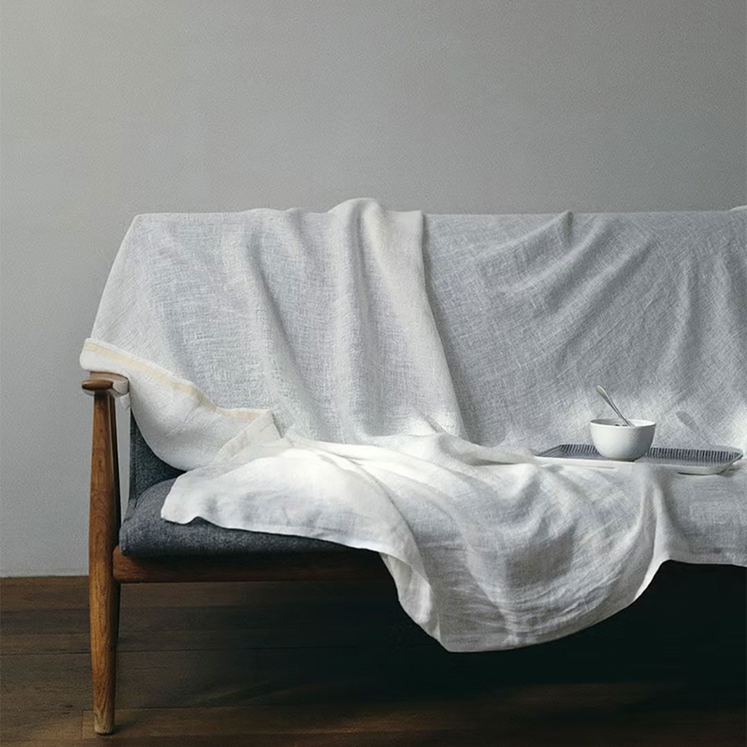 fog linen work リネン ブランケット カーゼ地　ホワイト