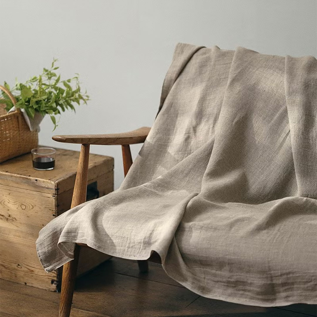 fog linen work リネン ブランケット カーゼ地　ナチュラル