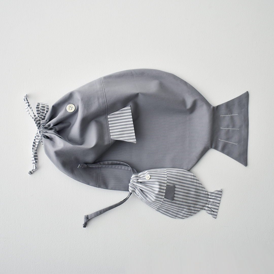 おさかな巾着大小セットのキット　ラベンデューラ