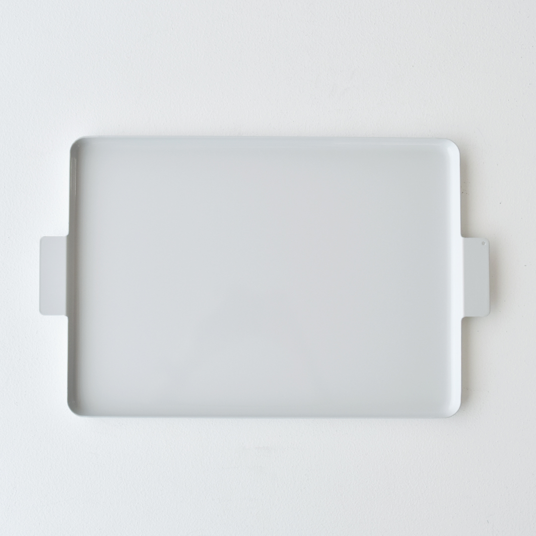 yumiko iihoshi porcelain ’Colored' aluminum tray rectangle　dove white