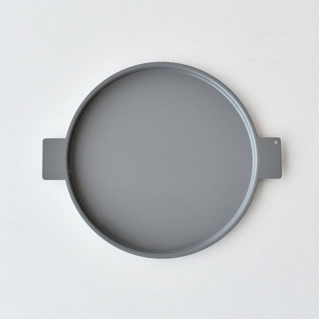 yumiko iihoshi porcelain ‘Colored’ aluminum tray round L　valley gray
