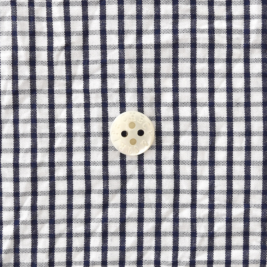 C&Sオリジナルsunny days check(レシピ付き)　ホワイト×ネイビー 細