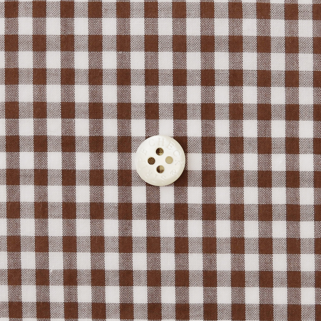 (数量限定トライアル特別20%オフ価格)CHECK&STRIPEオリジナルギンガムチェック　ブラウン