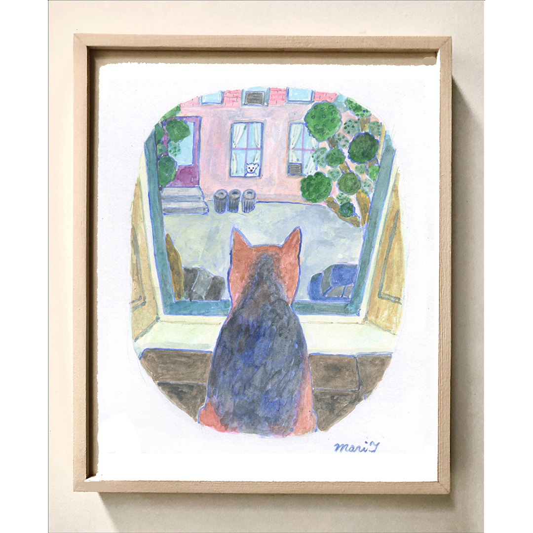 高林麻里 ブルックリン在住の絵本作家があなたのために水彩で描く世界に1枚のペットと人のポートレイト　one