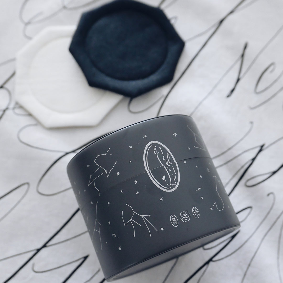 amelabo オリジナル茶缶とコースターセット　星柄缶